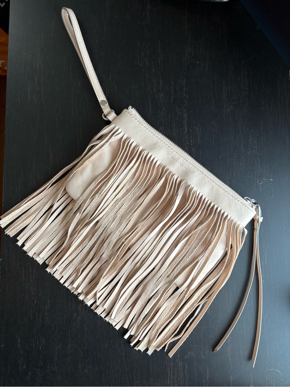 Banana Republic Fringe Wristlet Clutch - Beige
